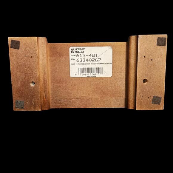 Howard Miller Mantel Clock 612-481 Quartz Brass Handle No Chimes Wood Case USA - Picture 6 of 9